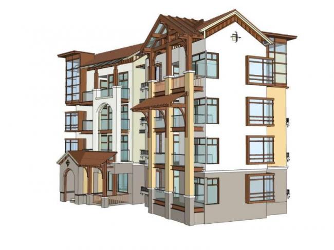 Sketchup住宅模型|多层住宅,欧式古典风格 Sketchup住宅模型|多层住宅,欧式古典风格