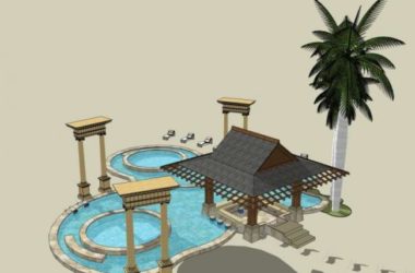 Sketchup小品模型|广场景观,亭子,小品,东南亚风格,古典风格-BIM建筑网