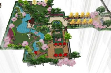Sketchup景观模型|小区景观,住宅景观,古典风格-BIM建筑网