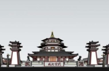 Sketchup景观模型|公园景观,中式风格,中式园林,古建-BIM建筑网