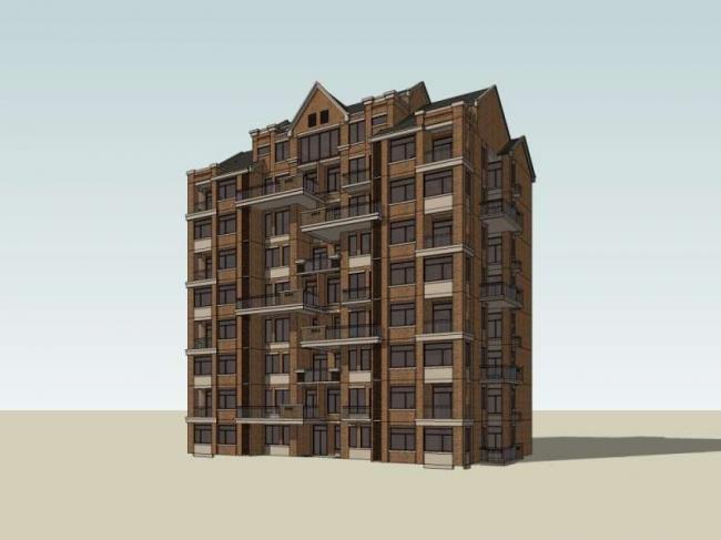 Sketchup住宅模型|多层住宅,英式古典风格 Sketchup住宅模型|多层住宅,英式古典风格