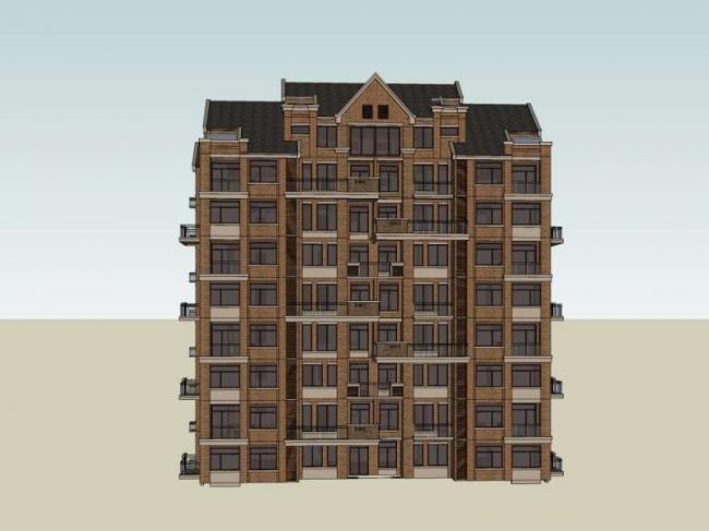 Sketchup住宅模型|多层住宅,英式古典风格 Sketchup住宅模型|多层住宅,英式古典风格