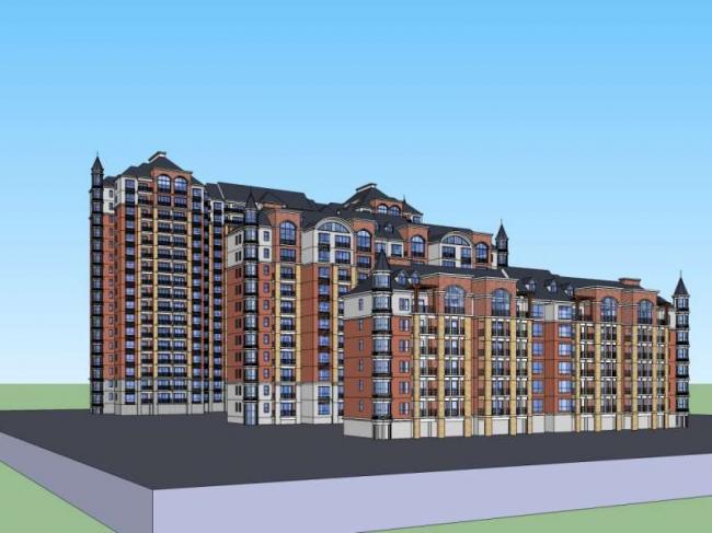 Sketchup住宅模型|高层住宅,古典风格 Sketchup住宅模型|高层住宅,古典风格