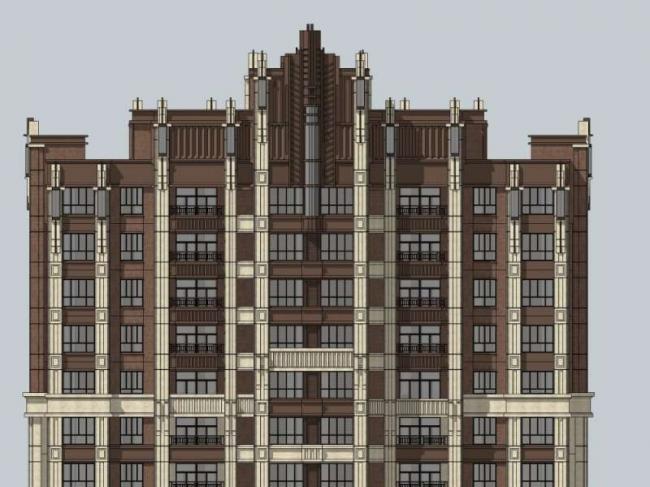 Sketchup住宅模型|超高层住宅,古典风格 Sketchup住宅模型|超高层住宅,古典风格