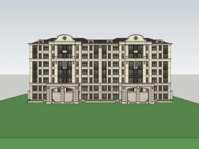 Sketchup住宅模型|多层住宅,欧式风格 Sketchup住宅模型|多层住宅,欧式风格