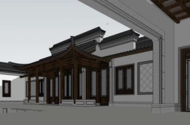 Sketchup古建筑模型|多层庭院,中式风格,古建-BIM建筑网