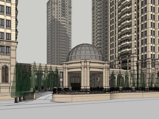 Sketchup住宅模型|高层住宅,古典风格 Sketchup住宅模型|高层住宅,古典风格