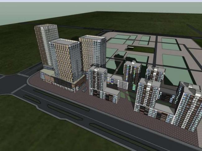 Sketchup住宅模型|高层住宅,现代风格 Sketchup住宅模型|高层住宅,现代风格