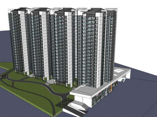 Sketchup住宅模型|高层住宅,现代风格 Sketchup住宅模型|高层住宅,现代风格