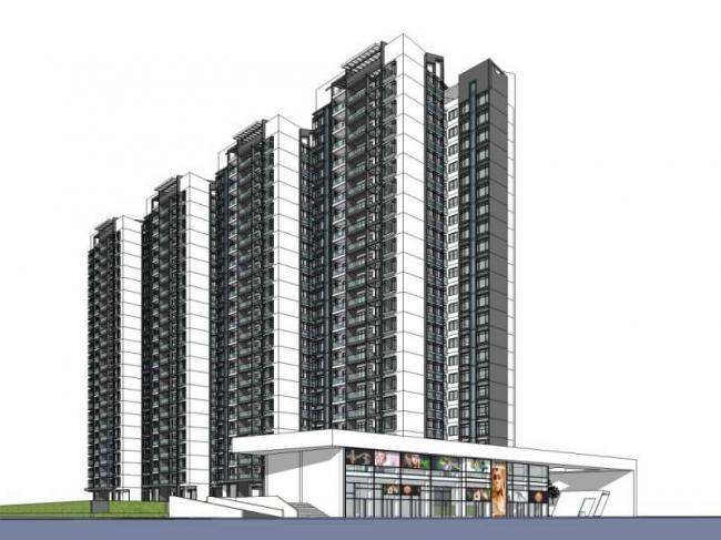 Sketchup住宅模型|高层住宅,现代风格 Sketchup住宅模型|高层住宅,现代风格