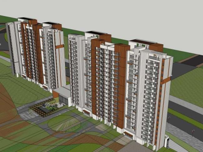 Sketchup住宅模型|高层住宅楼,现代风格 Sketchup住宅模型|高层住宅楼,现代风格