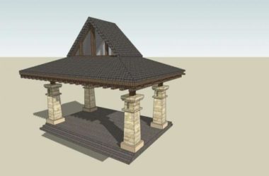 Sketchup小品模型|亭子,欧式古典风格,小品-BIM建筑网