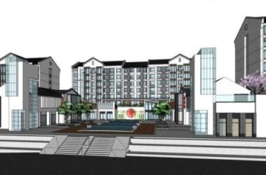 Sketchup住宅模型|多层住宅,底层商业,中式风格-BIM建筑网