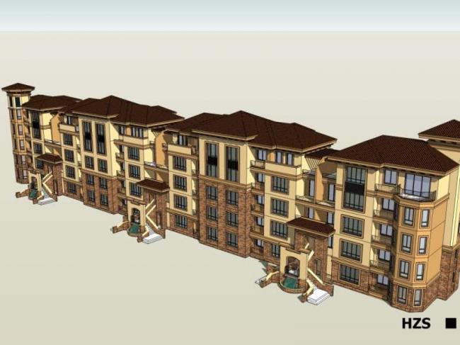 Sketchup住宅模型|多层联排住宅,欧式风格 Sketchup住宅模型|多层联排住宅,欧式风格