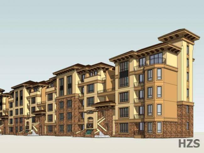 Sketchup住宅模型|多层联排住宅,欧式风格 Sketchup住宅模型|多层联排住宅,欧式风格