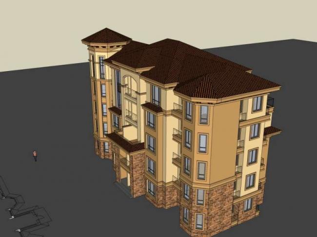 Sketchup住宅模型|多层住宅楼,古典风格 Sketchup住宅模型|多层住宅楼,古典风格