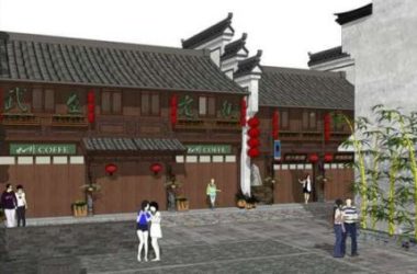 Sketchup商业模型|多层商业区,中式风格-BIM建筑网