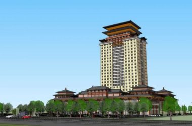 Sketchup酒店模型|高层酒店,中式风格-BIM建筑网