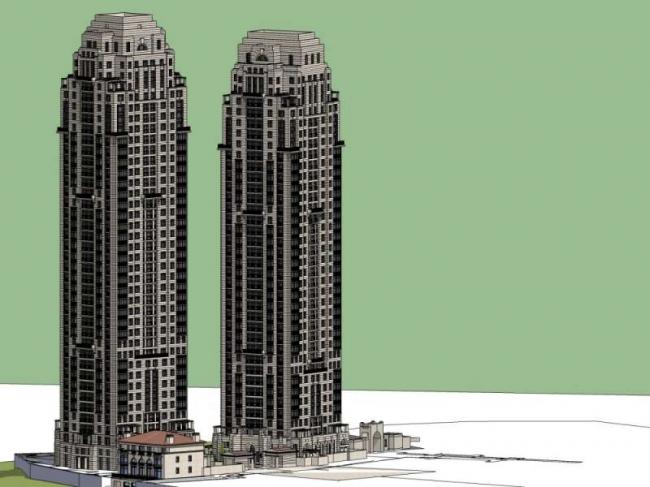 Sketchup住宅模型|超高层住宅楼,古典风格 Sketchup住宅模型|超高层住宅楼,古典风格