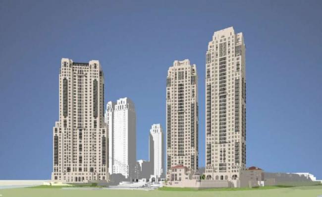 Sketchup住宅模型|超高层住宅楼,古典风格 Sketchup住宅模型|超高层住宅楼,古典风格
