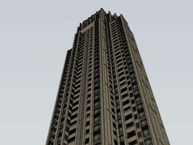 Sketchup住宅模型|超高层住宅楼,古典风格 Sketchup住宅模型|超高层住宅楼,古典风格