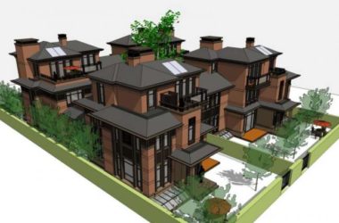 Sketchup别墅模型|双拼别墅,现代中式风格-BIM建筑网