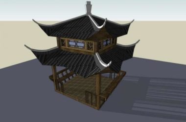 Sketchup小品模型|亭子,中式风格,小品-BIM建筑网