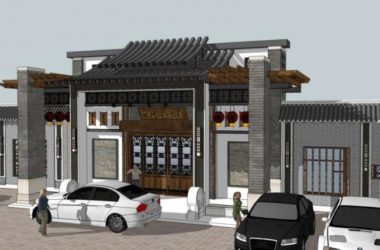 Sketchup商业模型|多层酒楼,商业,中式风格-BIM建筑网