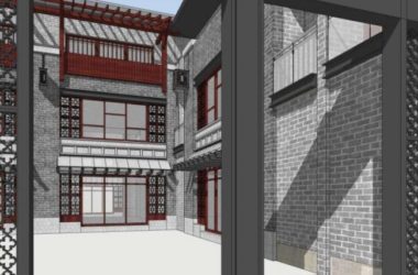 Sketchup商业模型|多层商业街,中式风格-BIM建筑网