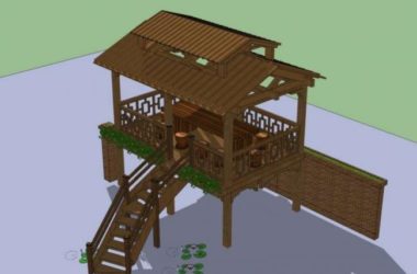 Sketchup小品模型|亭子,中式风格,小品-BIM建筑网