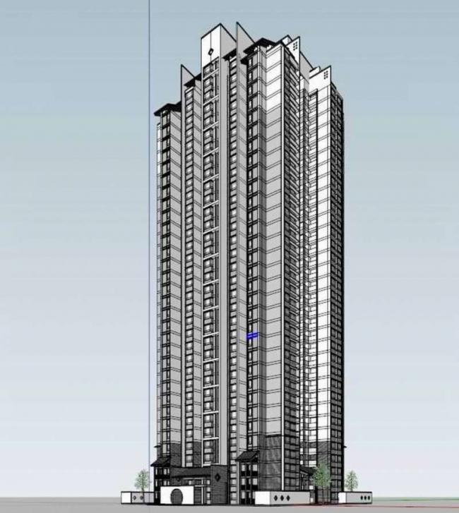 Sketchup住宅模型|超高层住宅楼,现代中式 Sketchup住宅模型|超高层住宅楼,现代中式