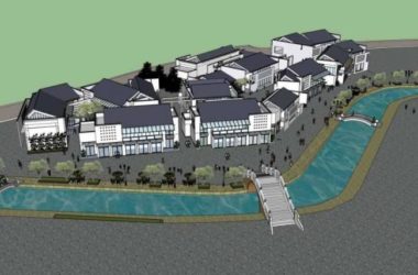 Sketchup商业模型|多层商业街,步行街,中式风格-BIM建筑网