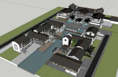 Sketchup商业模型|西南民俗商业街建筑群,步行街,中式风格-BIM建筑网