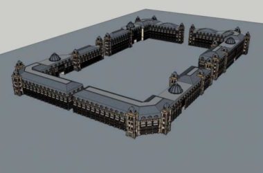 Sketchup商业模型|多层商业街,古典风格-BIM建筑网