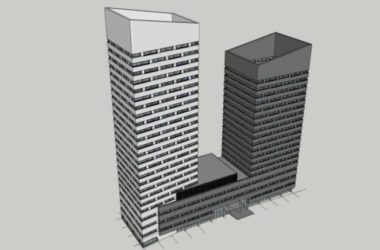 Sketchup办公模型|高层办公楼,写字楼,现代风格-BIM建筑网