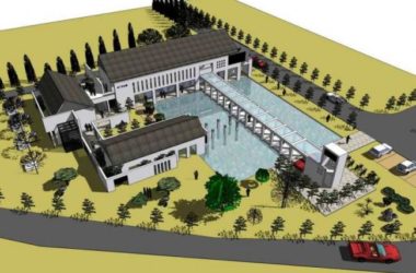 Sketchup办公模型|水电厂办公楼,多层,现代中式-BIM建筑网