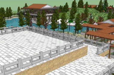 Sketchup景观模型|多层中式园林,景观公园,中式风格-BIM建筑网