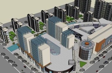 Sketchup综合体模型|多高层综合体,办公楼 ,商业,现代风格-BIM建筑网