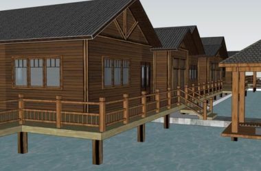 Sketchup商业模型|多层农家乐会所,商业,古典风格-BIM建筑网