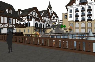 Sketchup商业模型|多层商业街,步行街,古典风格-BIM建筑网