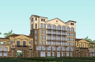 Sketchup酒店模型|多层酒店,古典风格-BIM建筑网