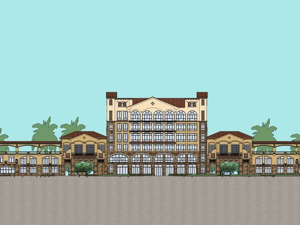 Sketchup酒店模型|多层酒店,古典风格 Sketchup酒店模型|多层酒店,古典风格