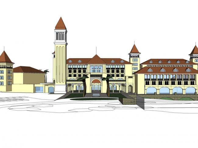 Sketchup酒店模型|多层酒店,古典风格 Sketchup酒店模型|多层酒店,古典风格