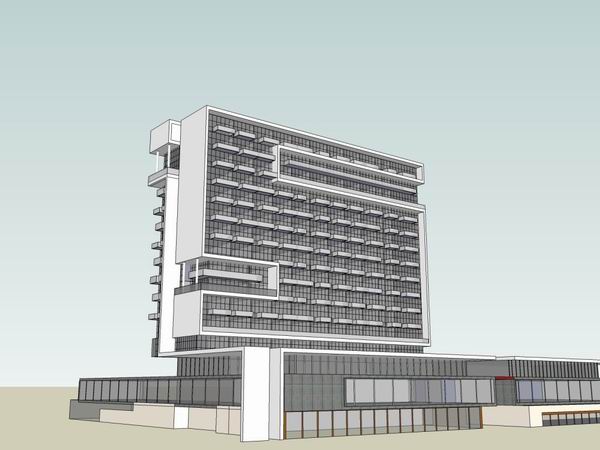 Sketchup酒店模型|高层酒店公寓,现代风格 Sketchup酒店模型|高层酒店公寓,现代风格