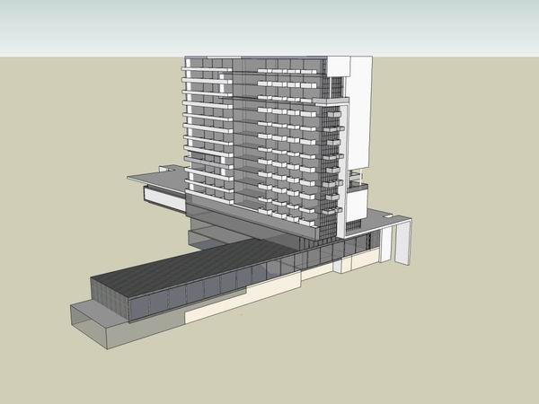 Sketchup酒店模型|高层酒店公寓,现代风格 Sketchup酒店模型|高层酒店公寓,现代风格
