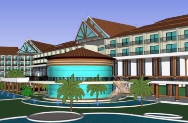 Sketchup酒店模型|多层度假村酒店,东南亚古典风格-BIM建筑网