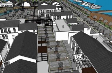 Sketchup商业模型|多层商业街,步行街,现代中式风格-BIM建筑网