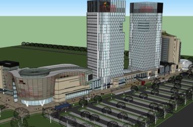 Sketchup综合体模型|多高层综合体,办公楼,商业,现代风格-BIM建筑网