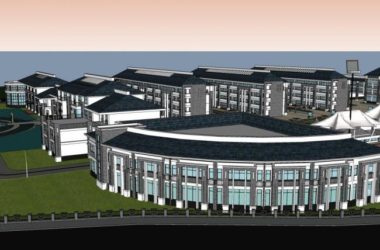 Sketchup学校模型|多层学校小学中学,校园教育建筑,中式风格-BIM建筑网