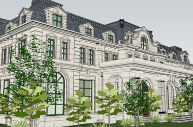 Sketchup住宅模型|多层售楼处,法式古典风格-BIM建筑网